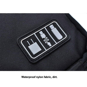 Waterproof Travel Kit- Nylon Cable Holder Bag/ Electronic Accessories USB Drive Storage Case Bag - [variant_title] | TrekBite